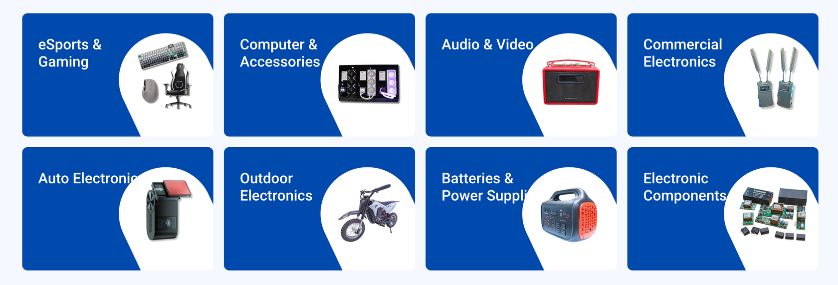 Expo product categories: digital tech, finance, media, mobility