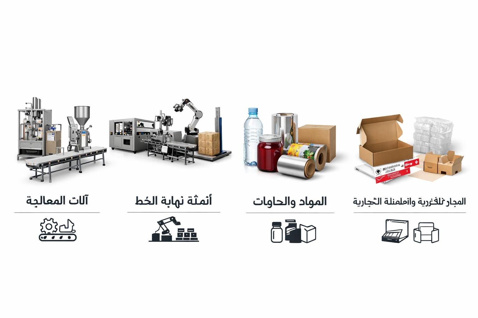 Expo product categories: آلات المعالجة, أتمتة نهاية الخط, المواد والحاويات, التجارة الإلكترونية والعلامة التجارية